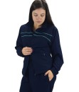 Conjunto Agasalho Feminino Tactel com Elastano Butu Biru Azul Marinho